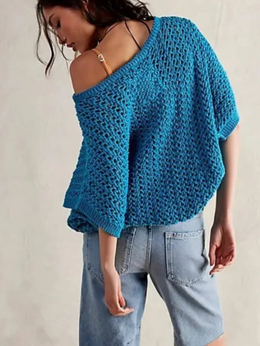 NWT Free People Sophia Sweater Tee in Ocean Palace